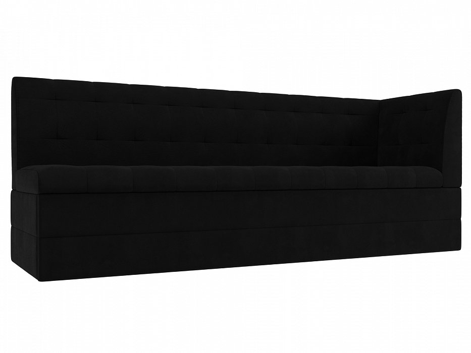 Кухонный диван Бриз с углом справа (черный цвет)