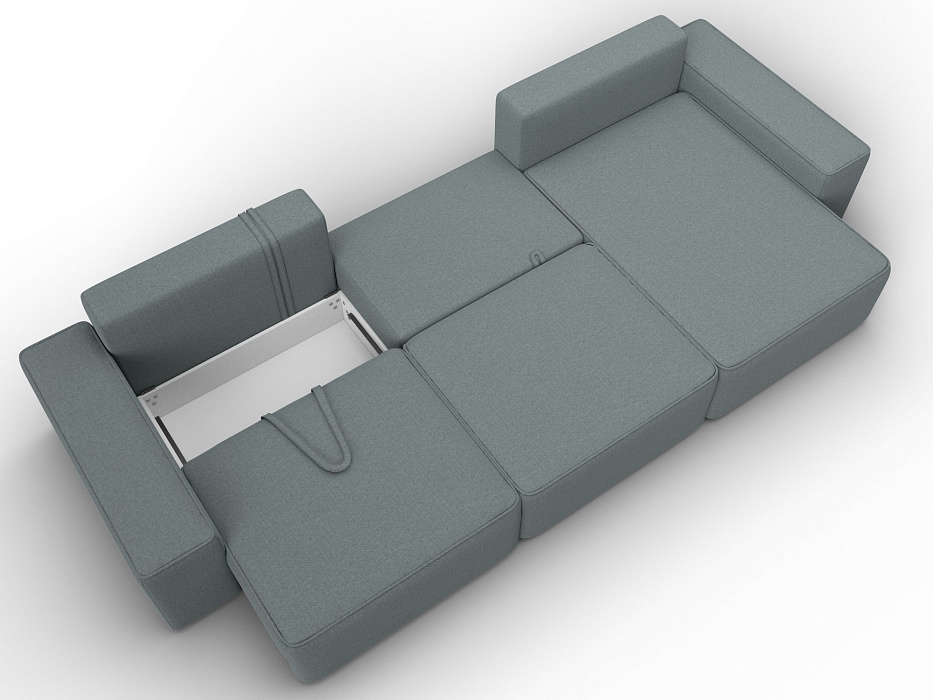 Диван угловой Лига-074 угол универсальный (амур 07 серый)