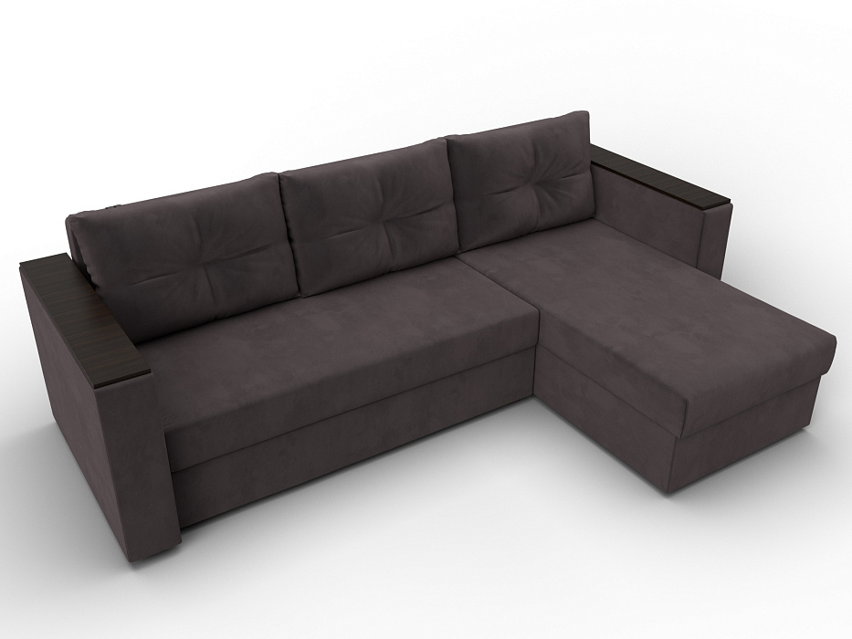 Диван угловой Атланта без стола универсальный угол (seven 727 коричневый)