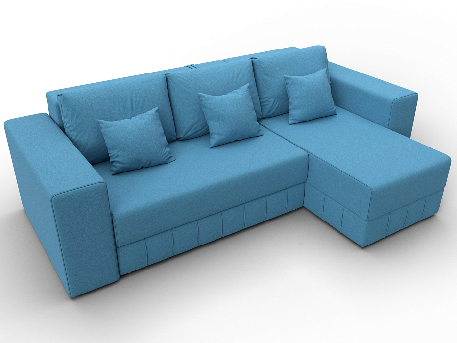 Диван угловой Лига-076 угол универсальный (амур 10 голубой)