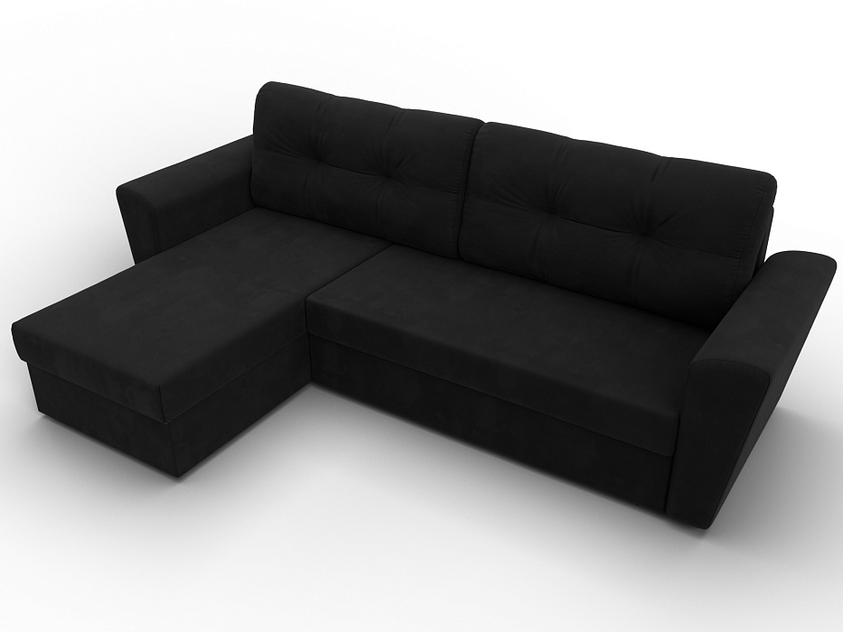 Диван угловой Амстердам Лайт левый угол (черный)