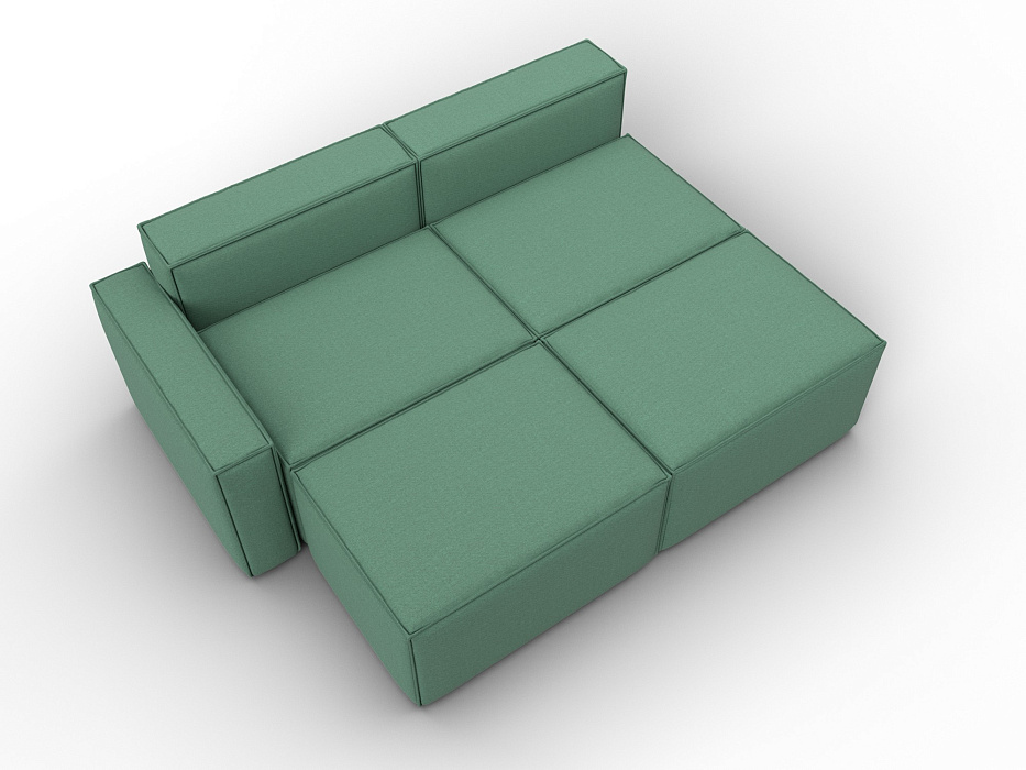 Диван угловой модульный Лига-063 угол левый (амур 11 зеленый)