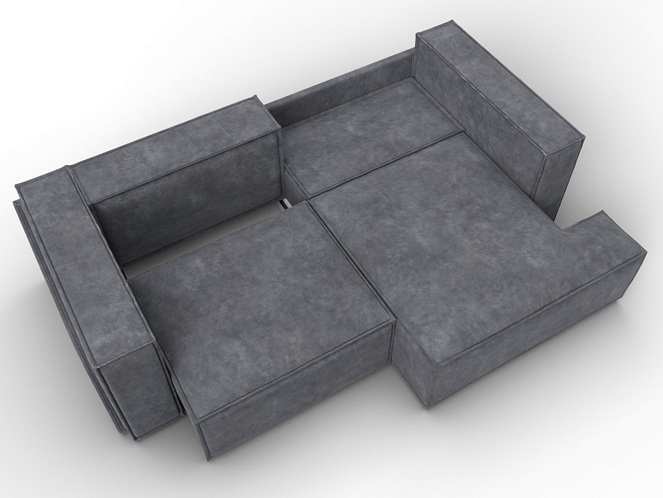 Диван угловой Лига-061 угол правый (brut 16 темно-серый)