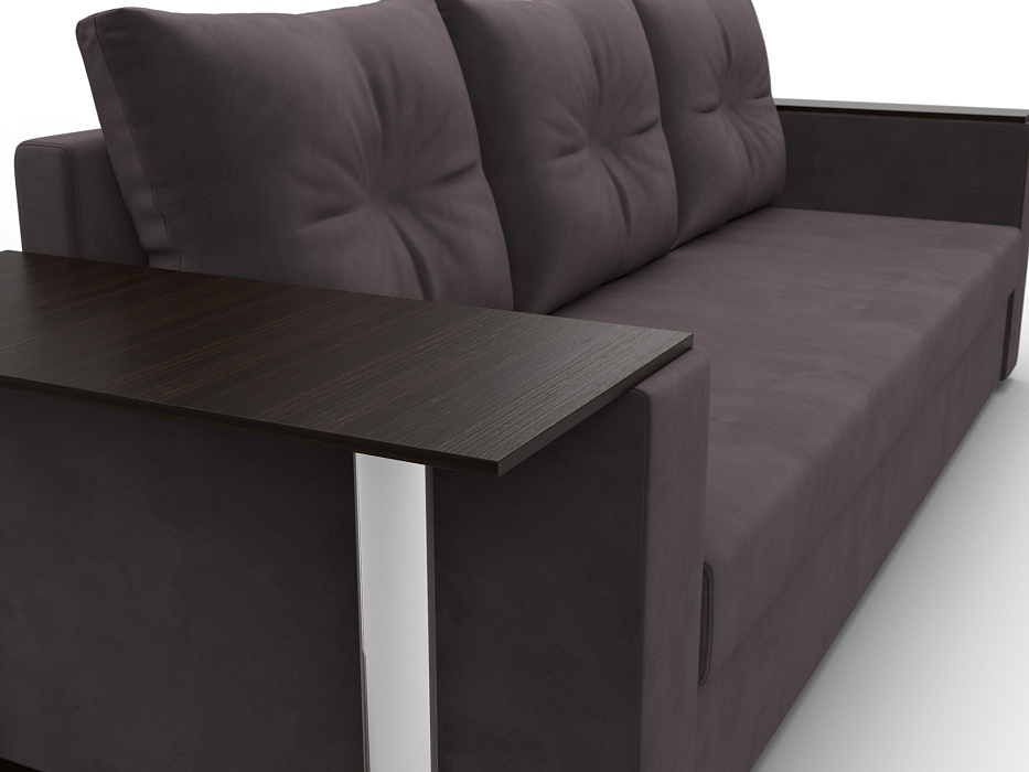 Диван прямой Атланта со столом слева (seven 727 коричневый)