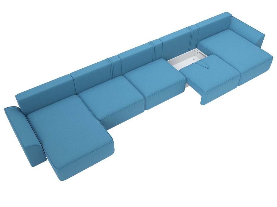 Диван П-образный Лига-048 НПБ МегаЛонг (амур 10 голубой) Диван П-образный Лига-048 НПБ МегаЛонг (амур 10 голубой)