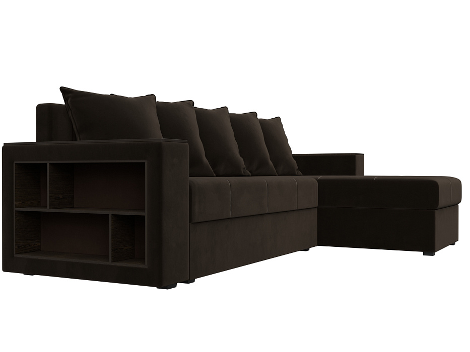 Диван угловой Дубай Лайт угол универсальный (коричневый)