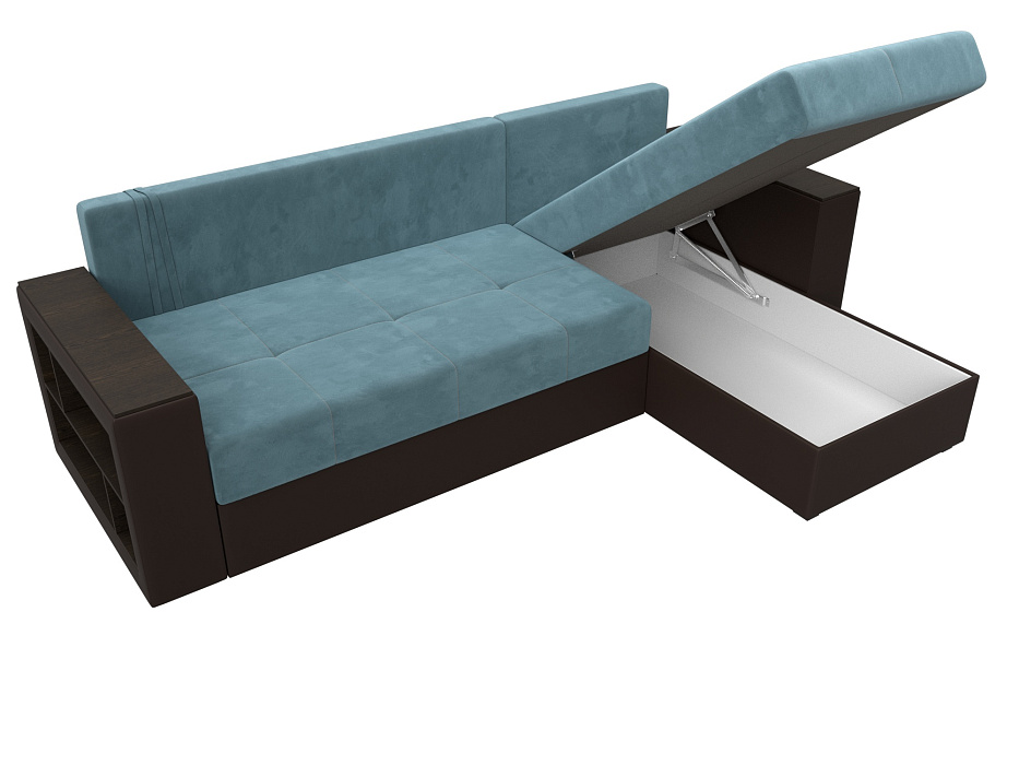 Диван угловой Дубай Лайт угол универсальный (бирюзовый;коричневый)