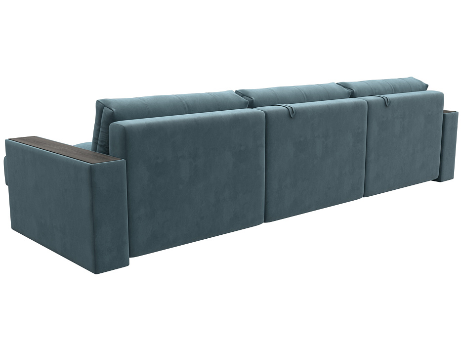 Диван угловой с декором Лига-049 НПБ Лонг (seven 113 бирюзовый)