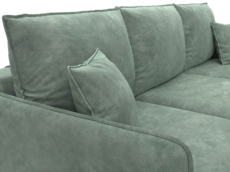 Диван угловой Лига-064 НПБ угол универсальный (brut 08 зеленый)