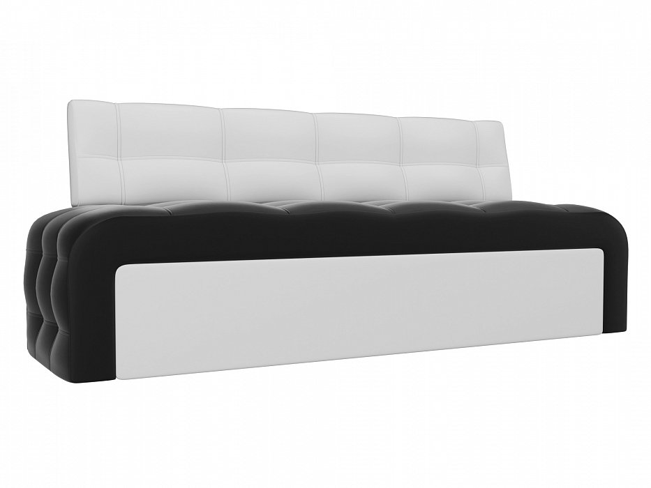 Кухонный прямой диван Люксор (черный\белый цвет)
