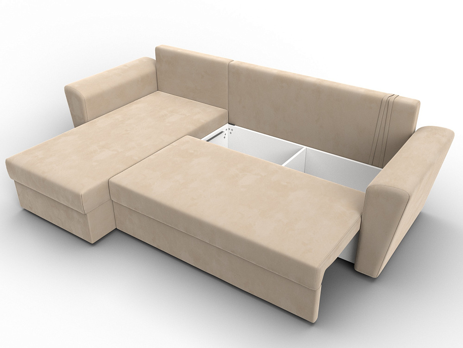 Диван угловой Амстердам Лайт левый угол (seven 729 бежевый)