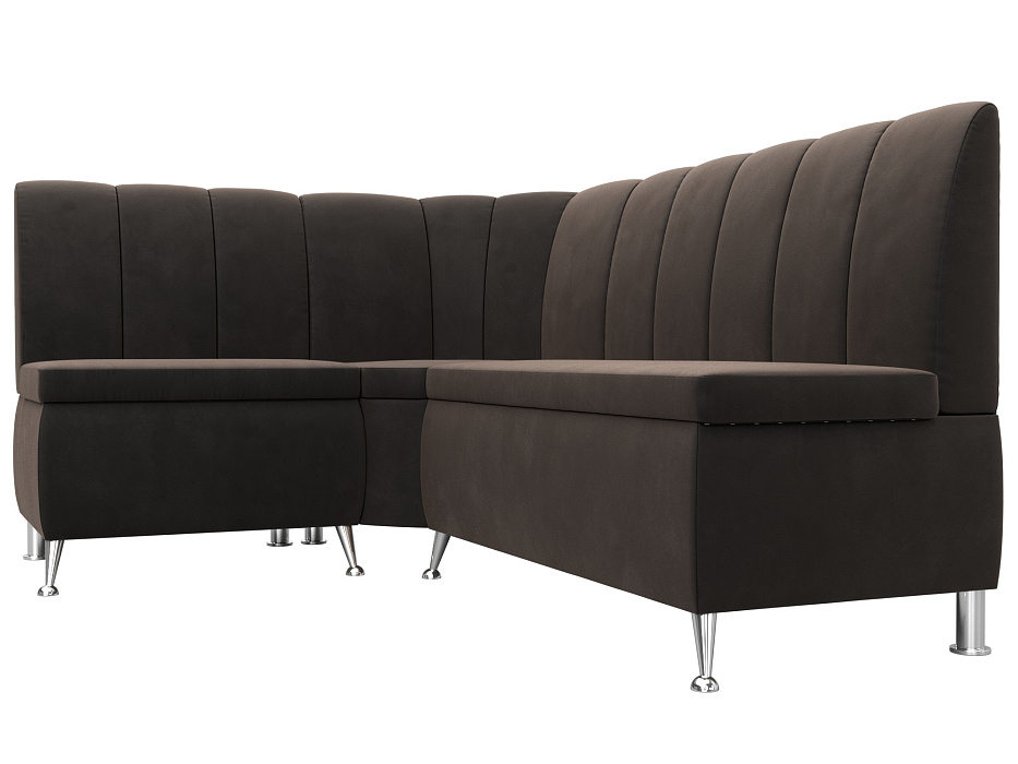 Диван кухонный угловой Кантри левый угол (seven 727 коричневый)