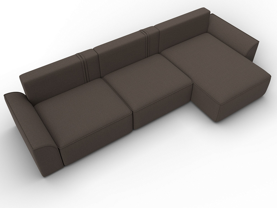 Диван угловой Лига-048 НПБ лонг (амур 05 коричневый)