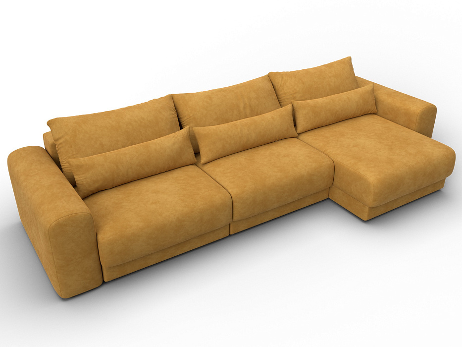 Диван угловой Лига-056 НПБ Лонг угол универсальный (brut 10 желтый)