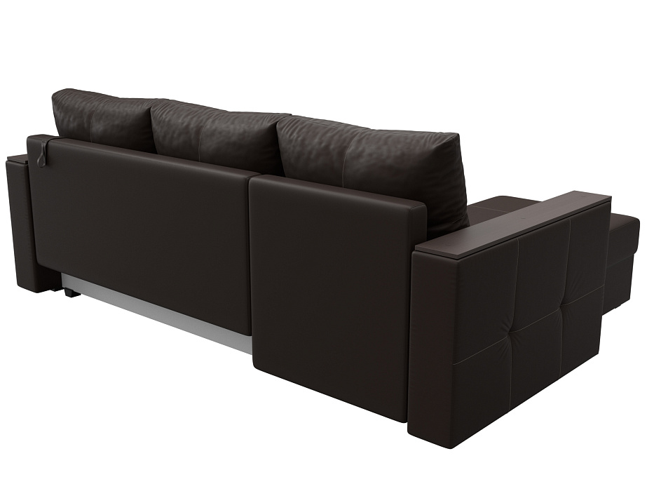 Диван угловой Валенсия Лайт левый угол (коричневый)