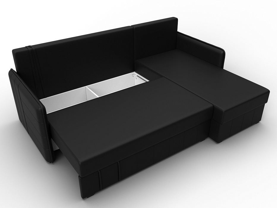 Диван угловой Слим угол универсальный (черный)