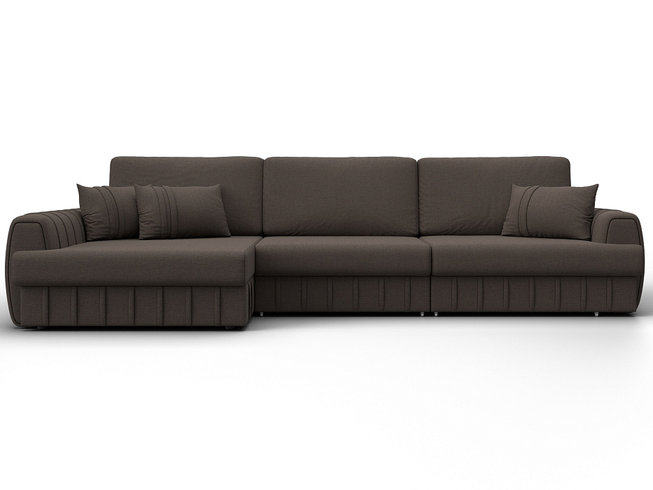 Диван угловой Лига-057 НПБ Лонг угол левый (амур 05 коричневый)