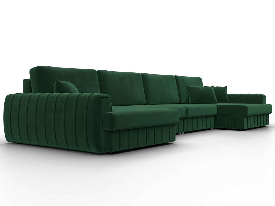 Диван П-образный Лига-057 НПБ Лонг (seven 626 зеленый)
