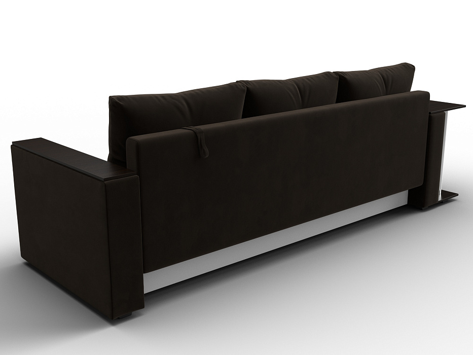 Диван прямой Атланта со столом слева (коричневый)