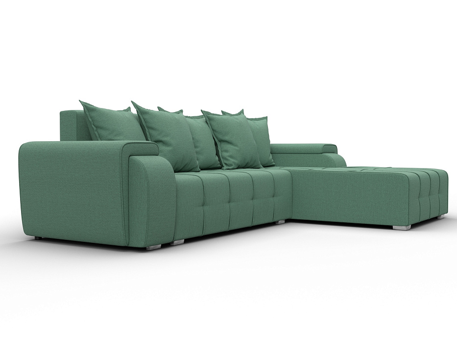 Диван угловой Лига-121 правый угол (амур 11 зеленый)