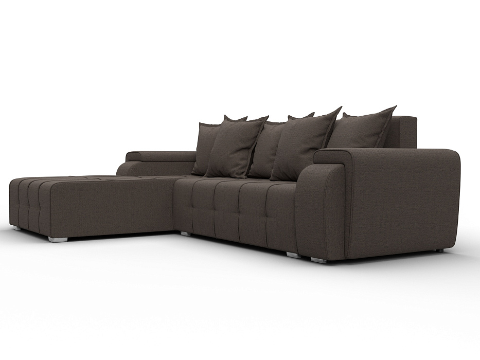 Диван угловой Лига-121 левый угол (амур 05 коричневый)