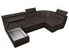 П-образный модульный диван Холидей Люкс (коричневый цвет)