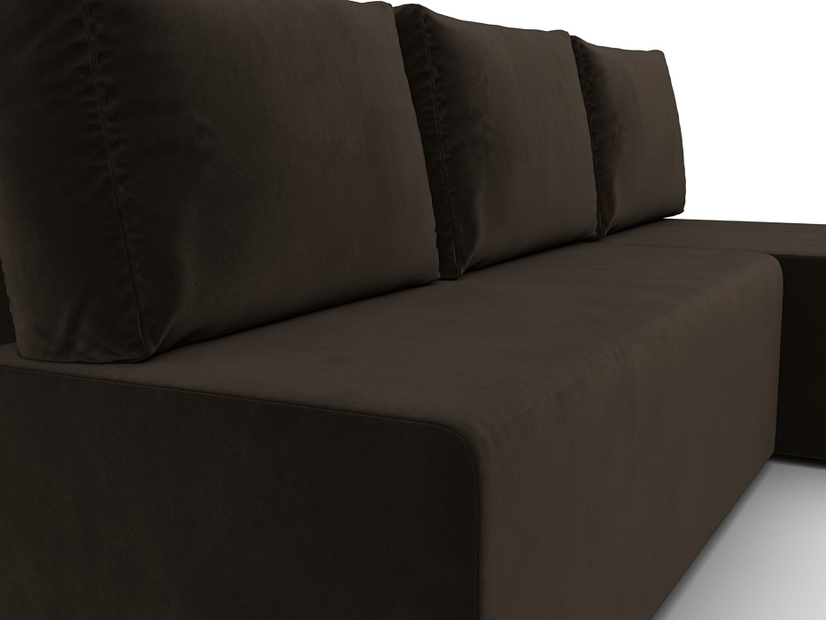 Диван угловой Поло правый угол (коричневый)