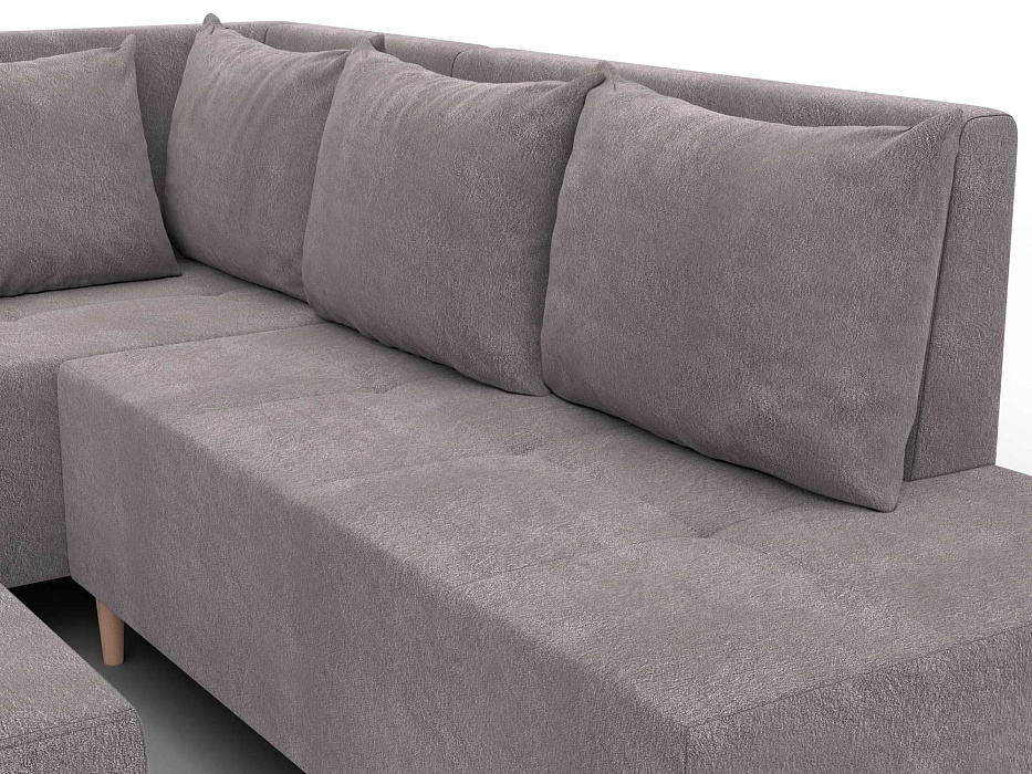 Диван угловой модульный с пуфом Лига-126 угол левый (laim 04 бежевый)