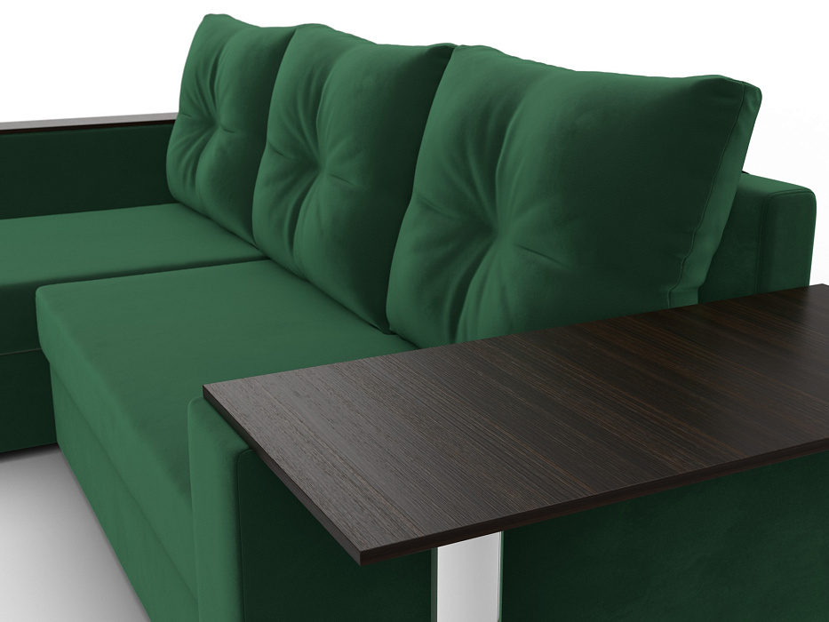 Диван угловой Атланта со столом левый угол (seven 626 зеленый)