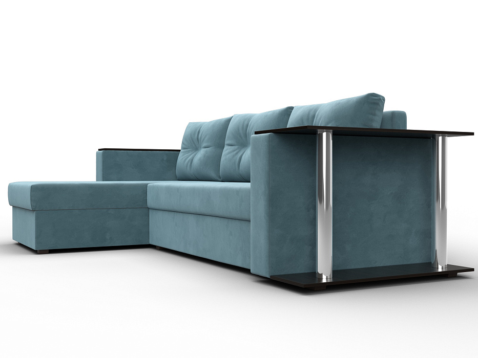 Диван угловой Атланта со столом левый угол (seven 113 бирюзовый)