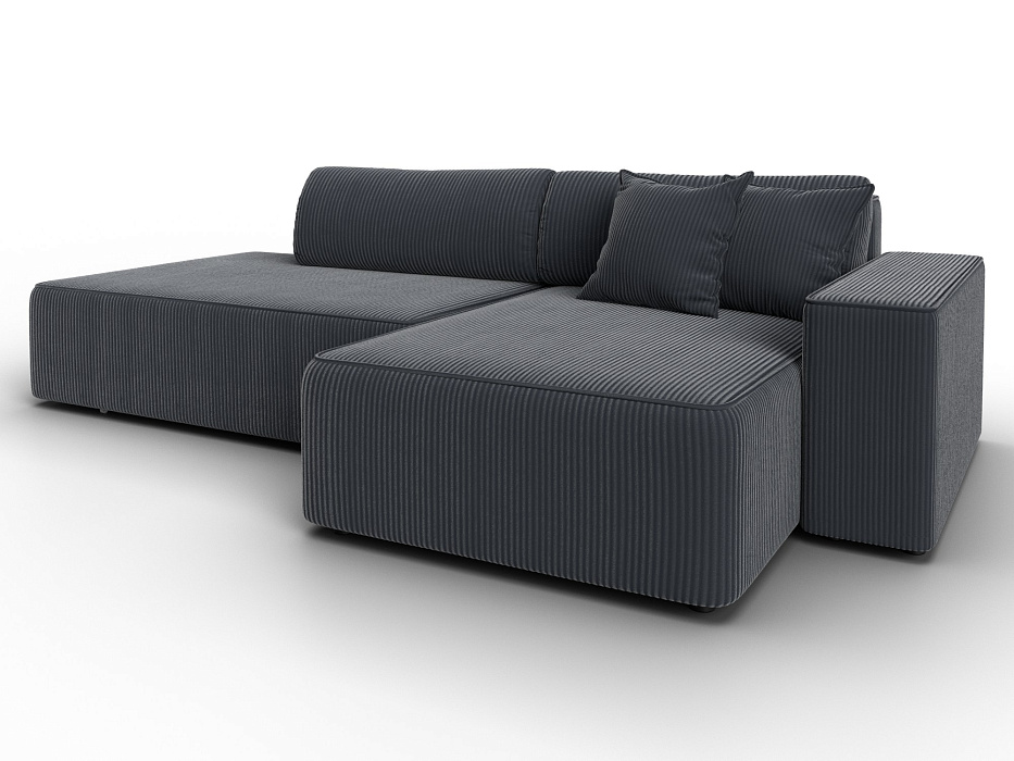 Диван угловой Лига-079 БП угол правый (vertical серый)