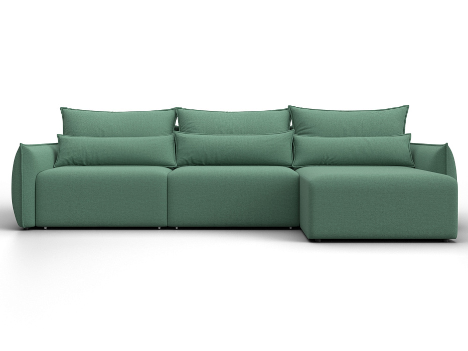 Диван угловой Лига-051 НПБ Лонг угол универсальный (амур 11 зеленый)