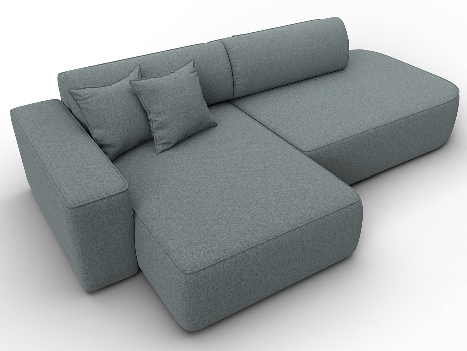 Диван угловой Лига-065 БП угол левый (амур 07 серый)