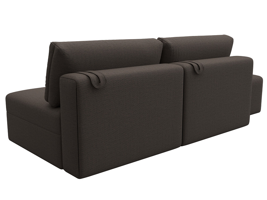 Диван прямой модульный с пуфом Лига-060 НПБ (амур 05 коричневый)