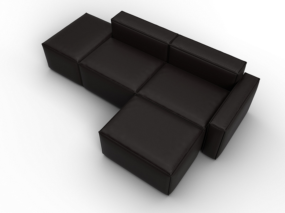 Диван угловой модульный Лига-063 угол правый (grifon 12 коричневый)