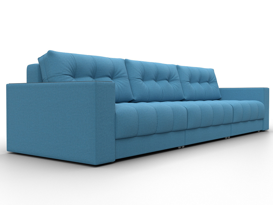 Диван прямой с декором Лига-049 НПБ Лонг (амур 10 голубой)