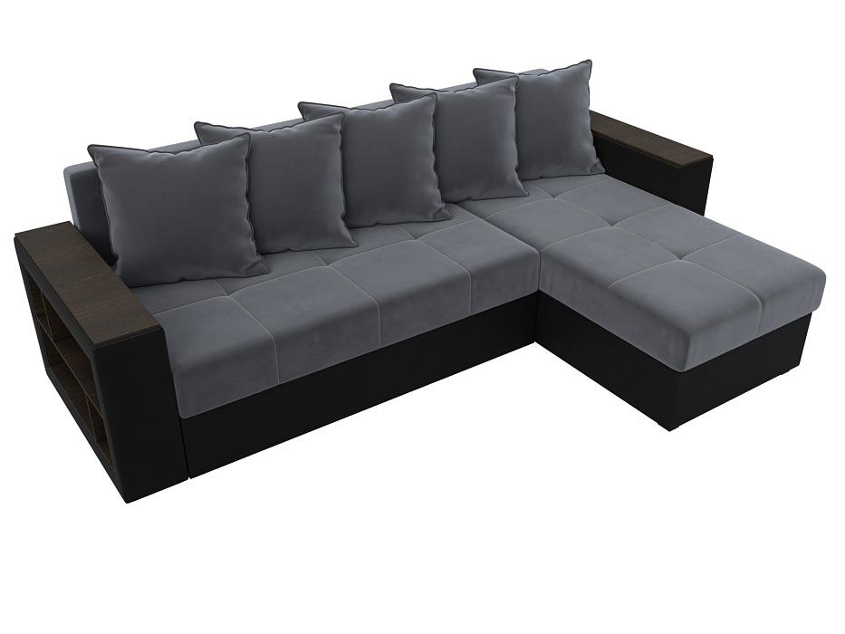 Диван угловой Дубай Лайт угол универсальный (серый;черный)
