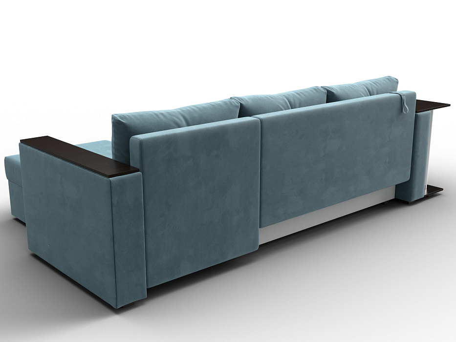 Диван угловой Атланта со столом правый угол (seven 113 бирюзовый)