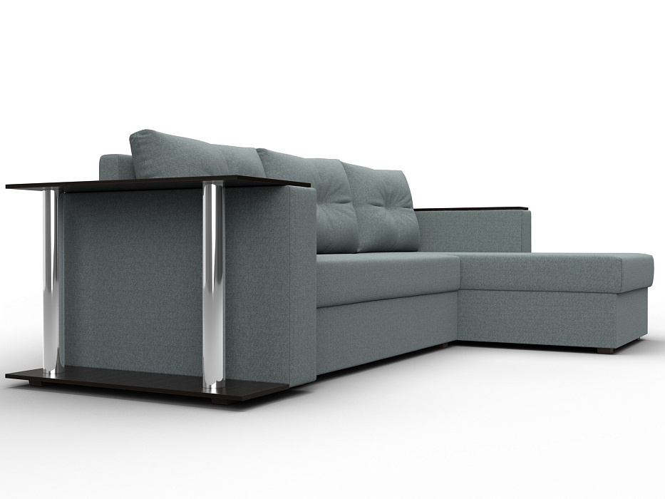 Диван угловой Атланта со столом правый угол (амур 07 серый)