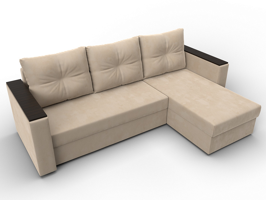 Диван угловой Атланта без стола универсальный угол (seven 729 бежевый)