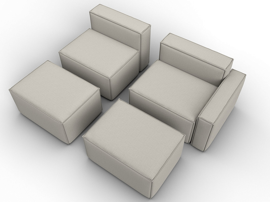 Диван угловой модульный Лига-063 угол правый (амур 02 бежевый)