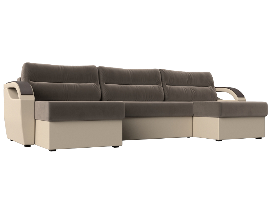 П-образный диван Форсайт (коричневый\бежевый)