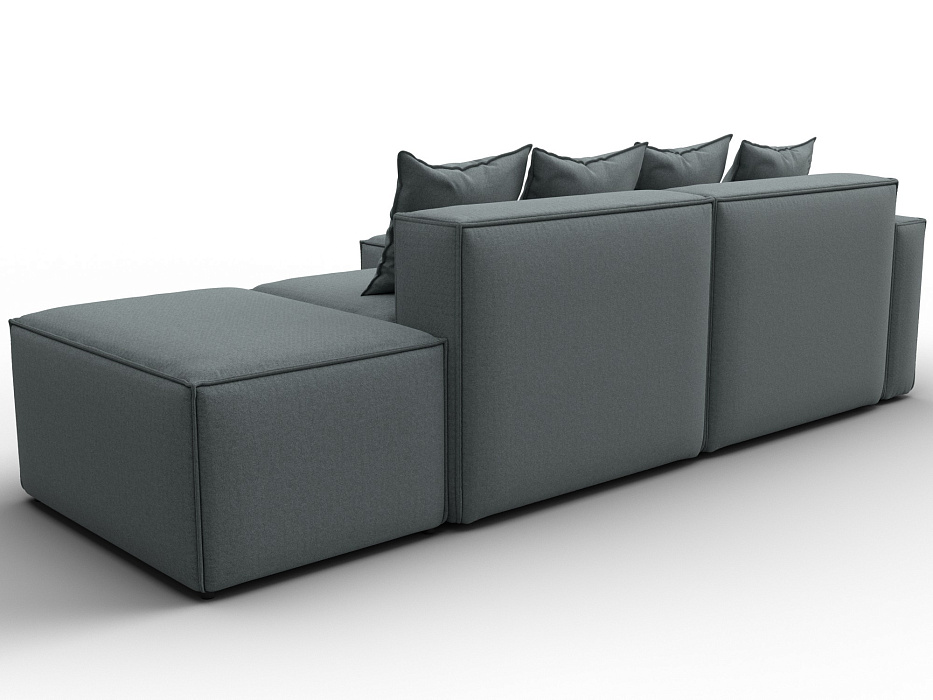 Диван угловой модульный Лига-063 угол левый (амур 07 серый)