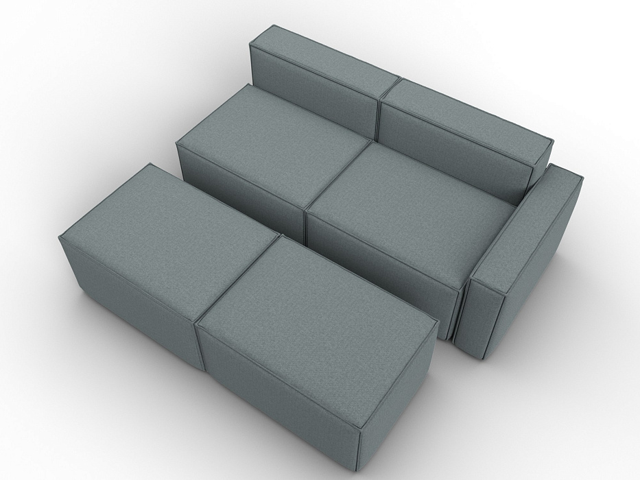 Диван угловой модульный Лига-063 угол правый (амур 07 серый)