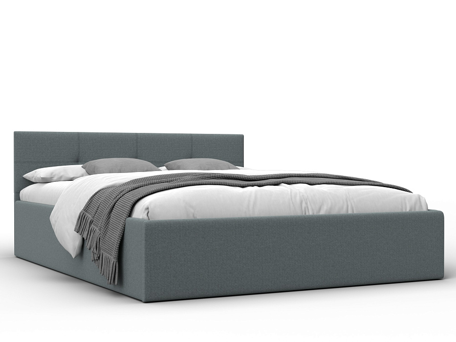 Кровать двухспальная Лига-127 (160) (амур 07 серый)