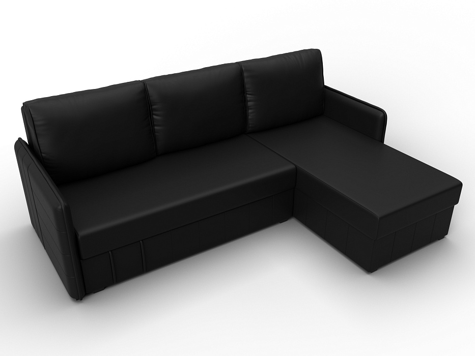 Диван угловой Слим угол универсальный (черный)