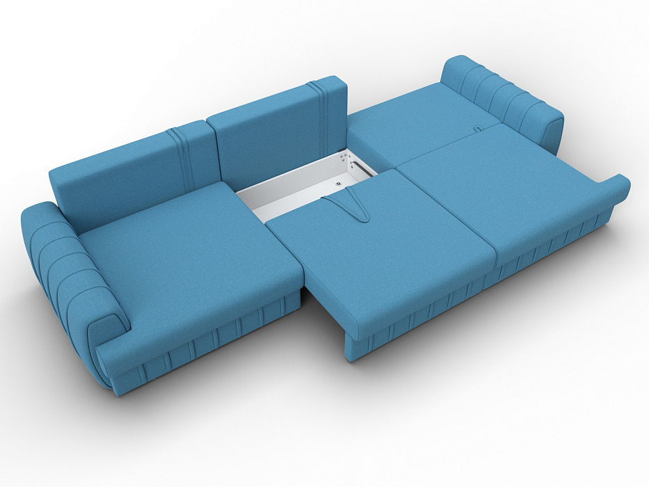 Диван прямой Лига-057 НПБ Лонг (амур 10 голубой)