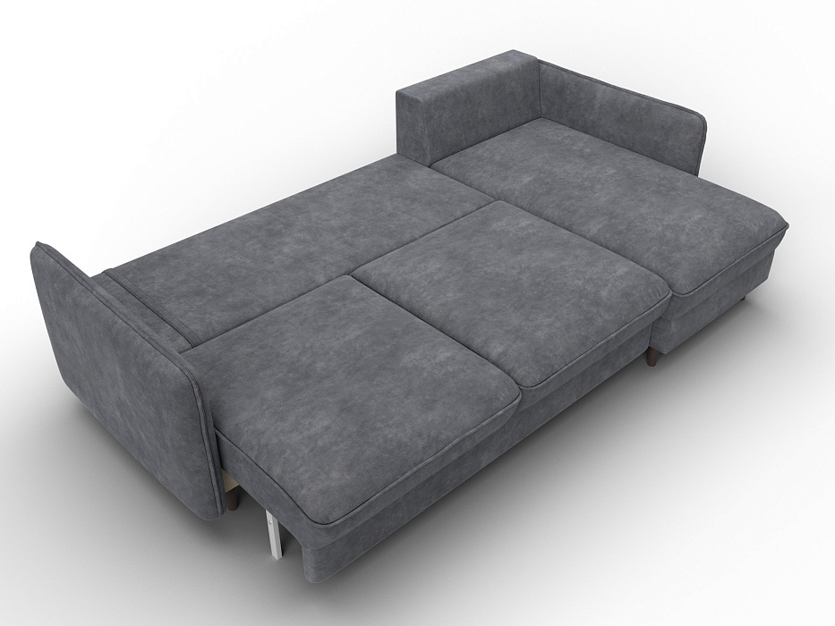 Диван угловой Лига-064 НПБ угол универсальный (brut 16 темно-серый)