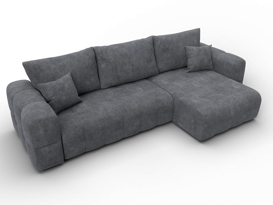 Диван угловой Лига-110 НПБ угол универсальный (brut 16 темно-серый)