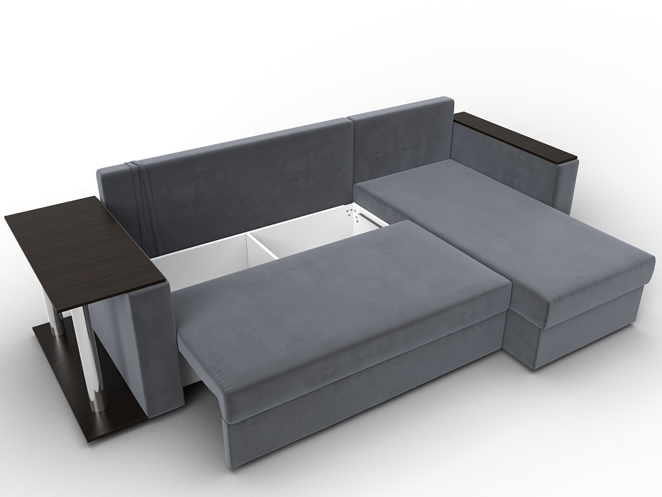 Диван угловой Атланта со столом правый угол (seven 17 серый)